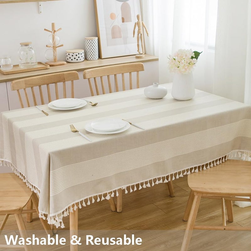 TruDelve Card Table Tablecloth 55x55 Square Outdoor Table Cover Gray Cotton Cloth Tablecloths Rustic Farmhouse Card Table Cover (55"x55", Gray) - Image 5